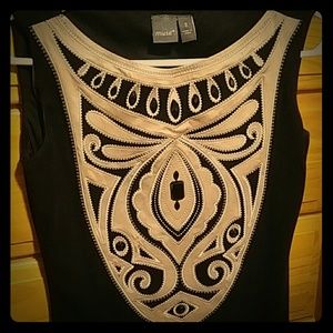 Muse Black and Tan Jeweled Dress, sz 2